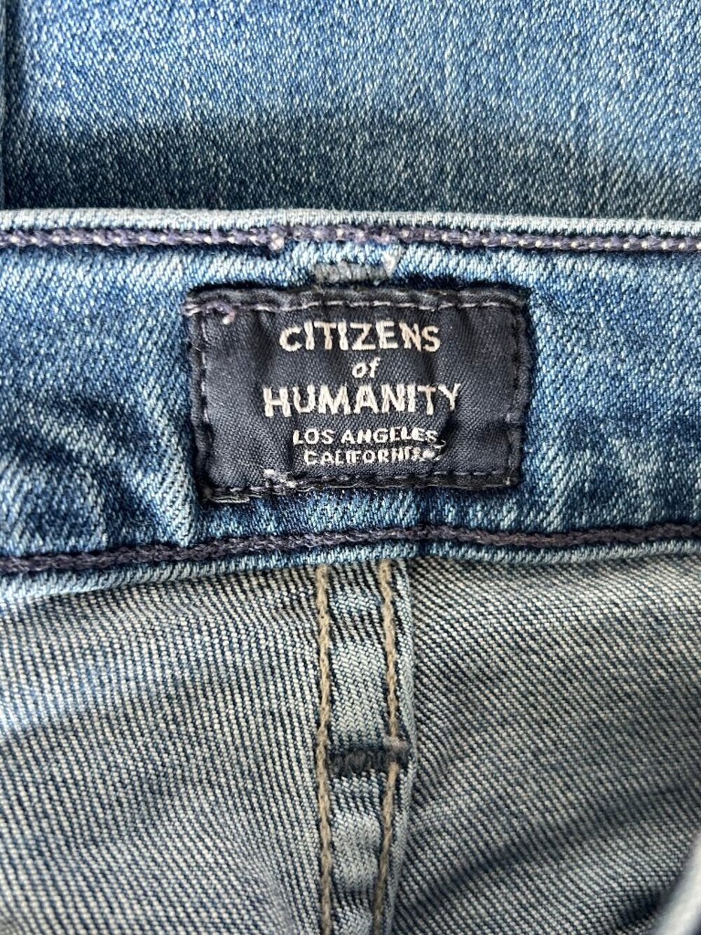 Citizens of Humanity Rocket Crop High Rise Skinny Jeans 28 Side Stripe Contrast - Picture 6 of 12